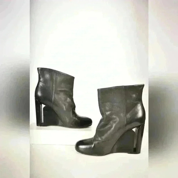 Maison Martin Margiela Shoes - Maison Martin Margiela Black Wedge Leather Boots Heels Pumps 38EU 8US  Italy